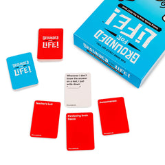 WHAT DO YOU MEME Grounded for Life box back showing contents and guide