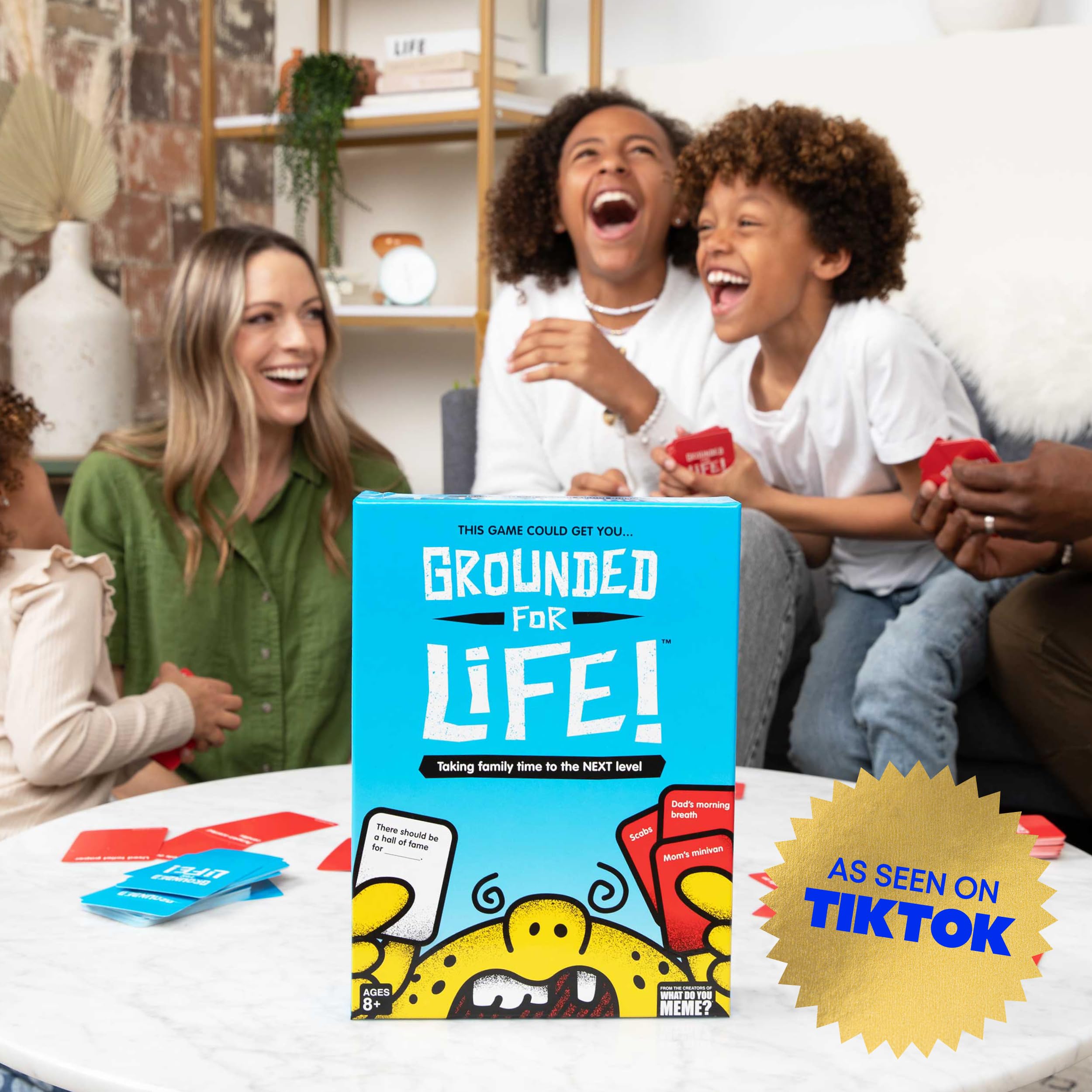 WHAT DO YOU MEME Grounded for Life packaging opened revealing quick-start rules