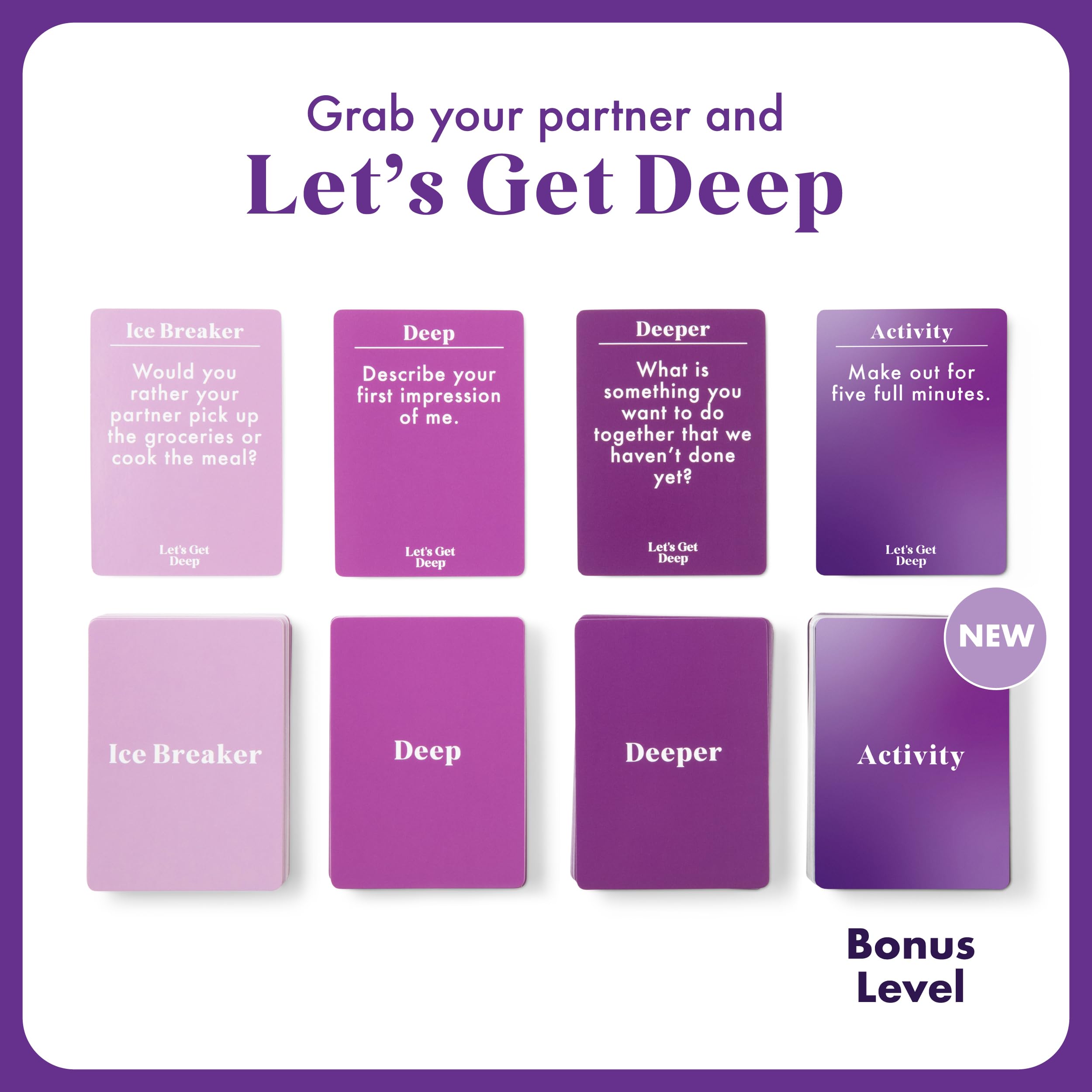 WHAT DO YOU MEME? Lets Get Deep couple reading card inspires connection