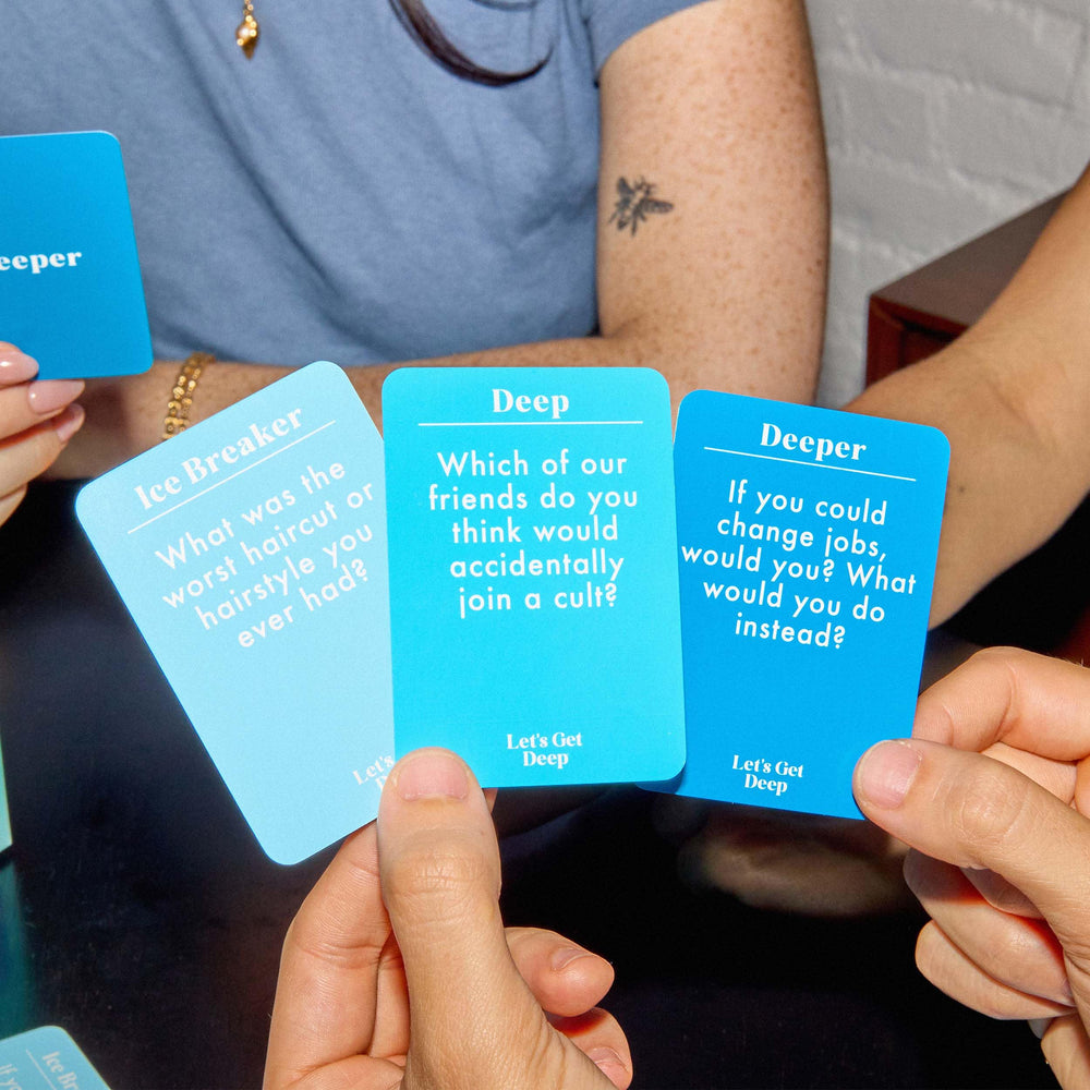 WHAT DO YOU MEME? Lets Get Deep Friends Edition box cover highlights a versatile party game