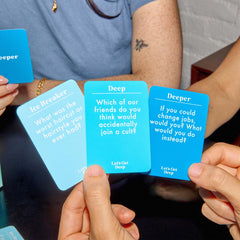 WHAT DO YOU MEME? Lets Get Deep Friends Edition box cover highlights a versatile party game