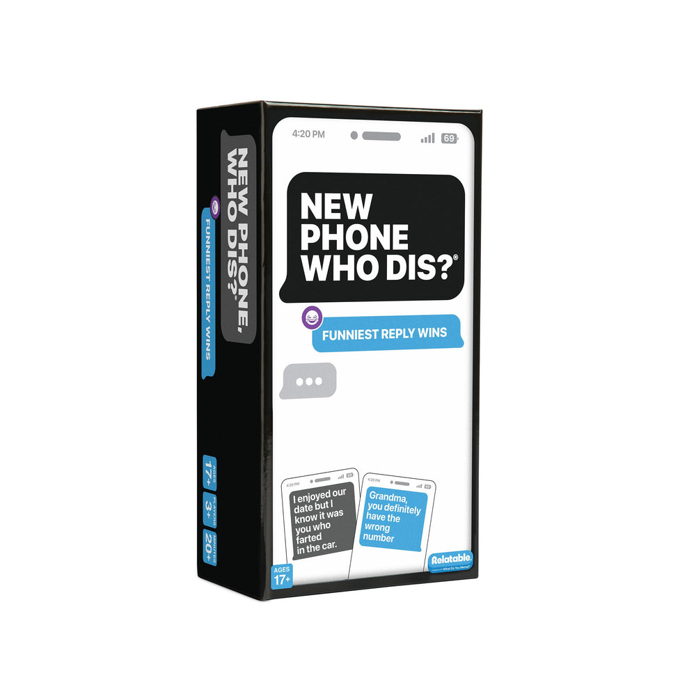 WHAT DO YOU MEME? New Phone, Who Dis? Inbox cards on table spark witty group chat prompts