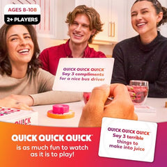 WHAT DO YOU MEME? QU!CK QU!CK QU!CK travel-case ready for on-the-go fun.