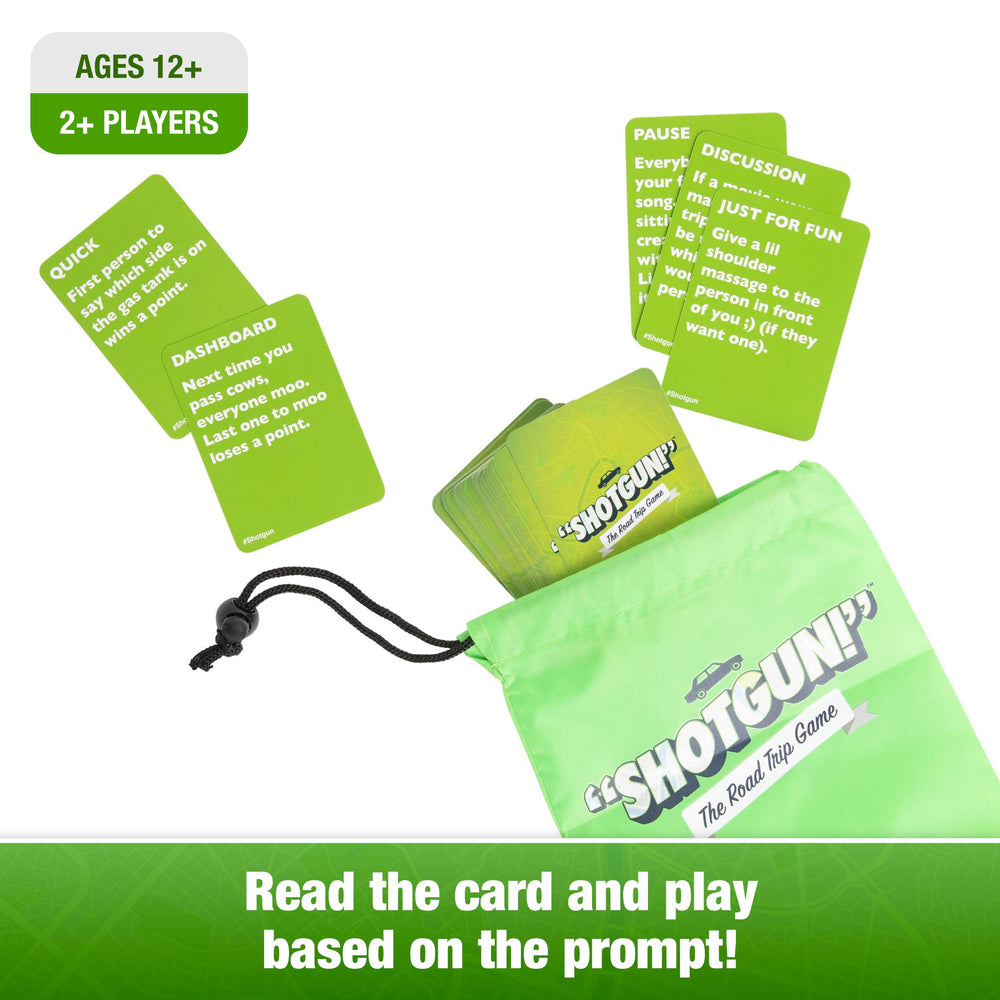 What Do You Meme? Shotgun 200-card deck fuels creative road trip prompts.
