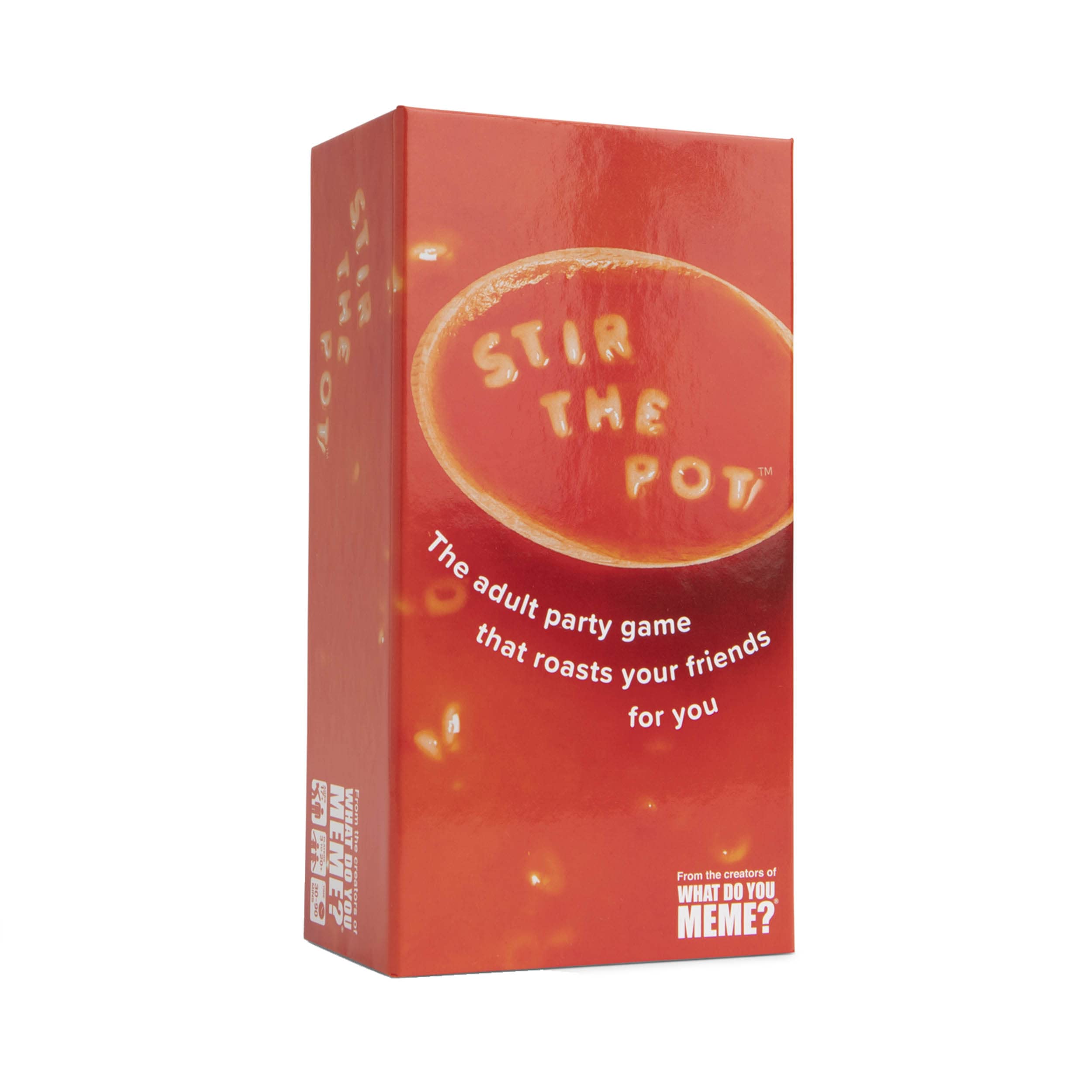 WHAT DO YOU MEME Stir The Pot box cover for lively adult game nights.