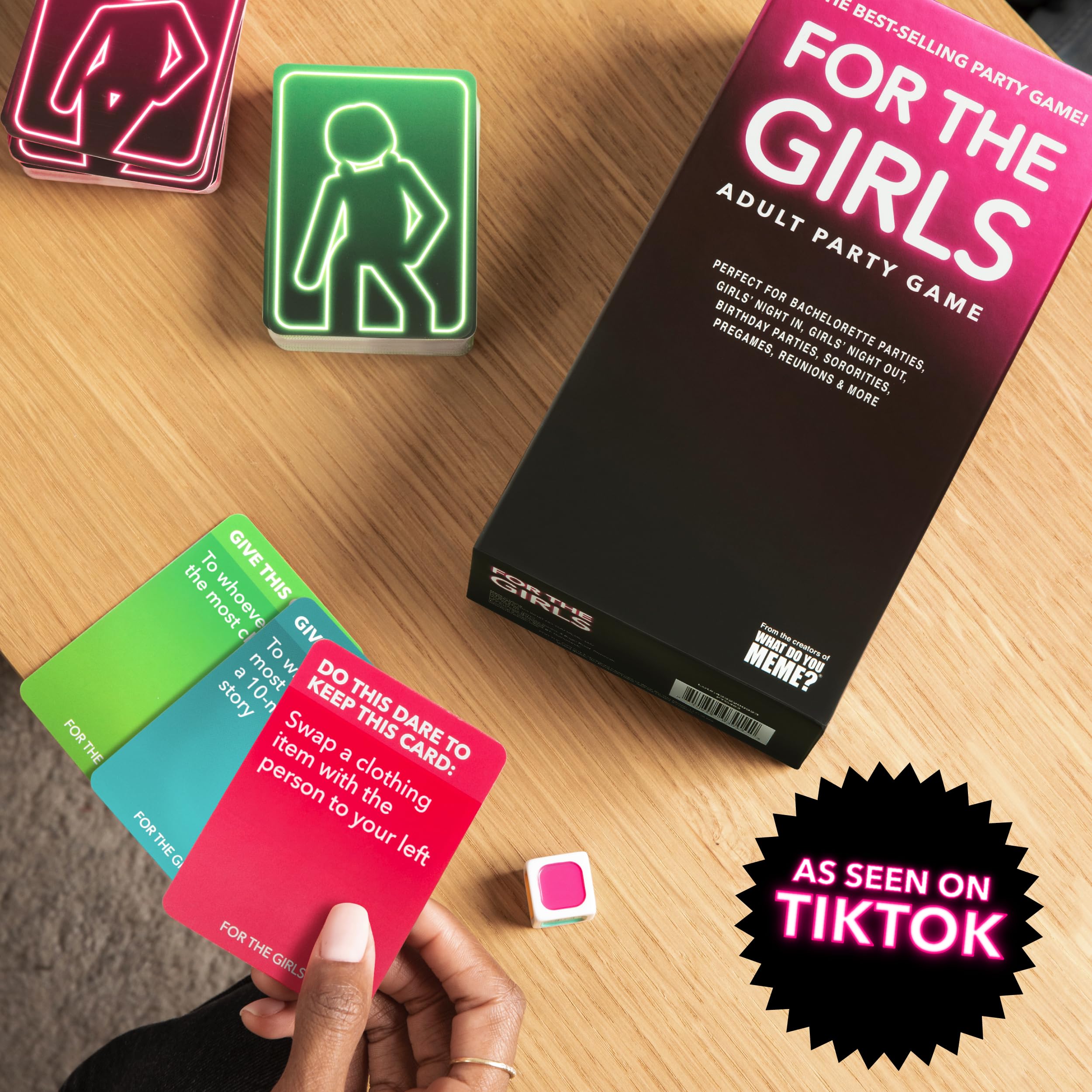 WHAT DO YOU MEME? The Girls Card Game Relatable group-play scene shows lively storytelling