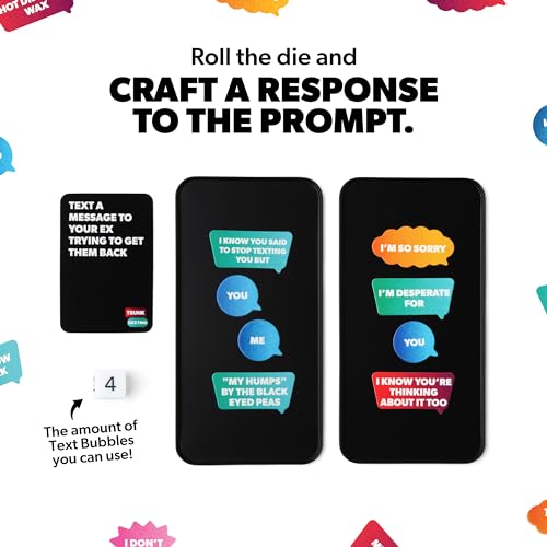 What Do You Meme? Trunk Dexting text bubble magnets close-up, colorful and entertaining prompts.