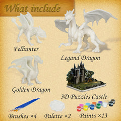 Whatstem 3D puzzle castle lets kids build a magical dragon scene as a display piece.