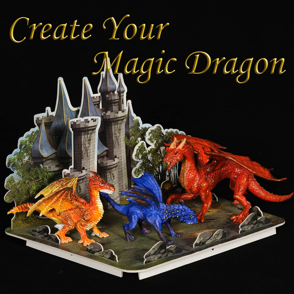 Whatstem finished dragon castle ornament showcases a colorful artwork ready to display.