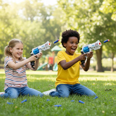 Whatstem side-reload priming lever supports easy loading for younger players.