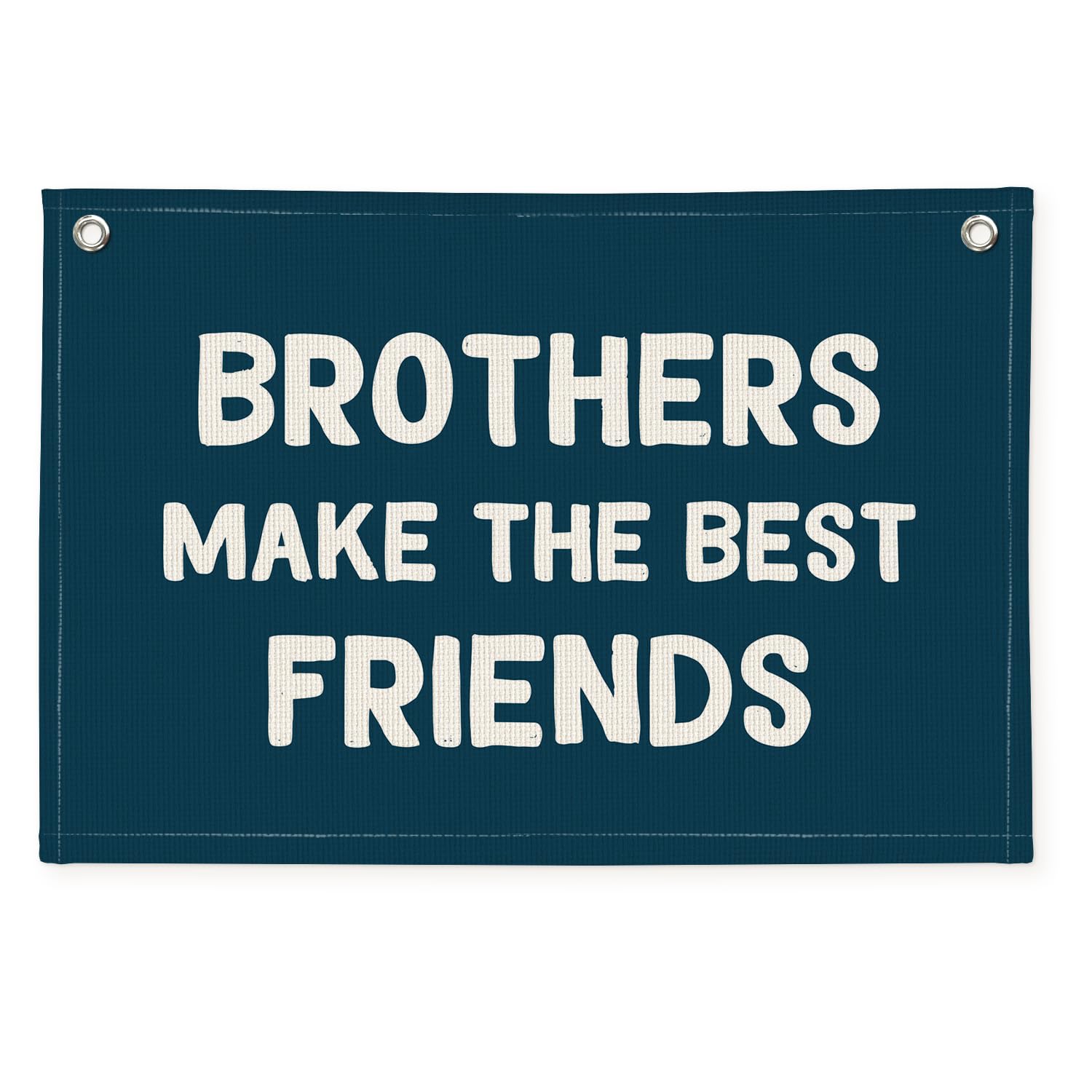 Wheatwin boys banner navy flag front view for stylish nursery decor.