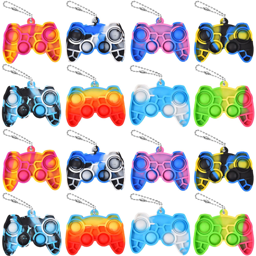 WHGAMNCE mini pop fidget keychain set in bright colors for on-the-go play