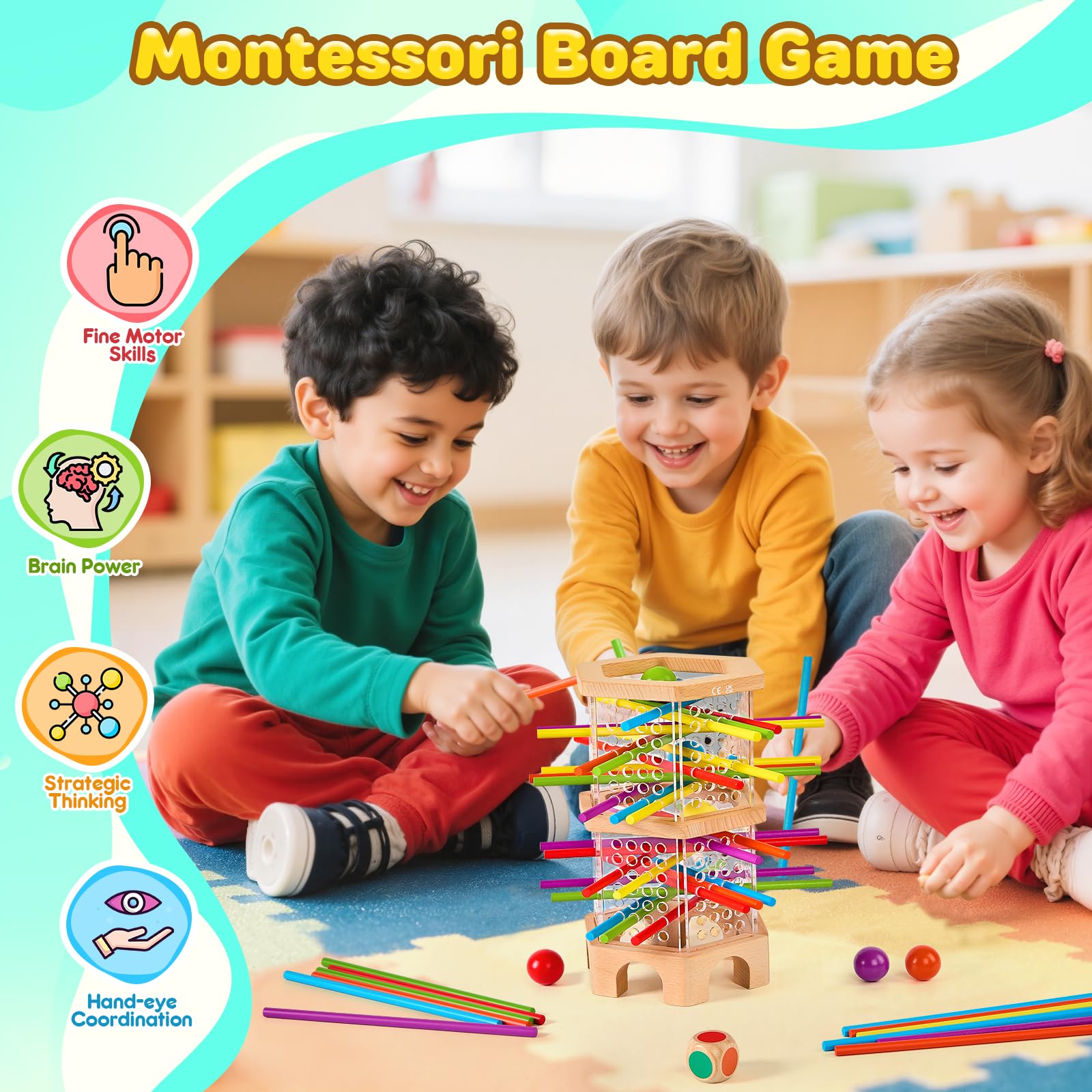 WhimsiPlay sticks and dice setup highlighting strategic play.