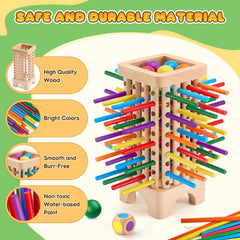 WhimsiPlay colorful sticks spread across the base for visual spatial learning