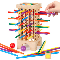 WhimsiPlay Montessori board tower designed for fine motor play and counting