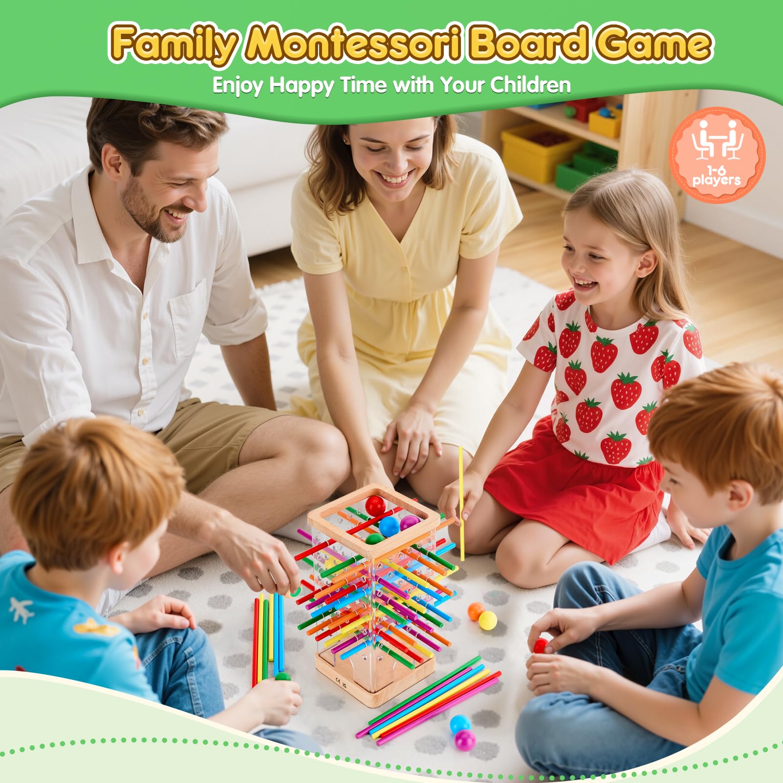 WhimsiPlay kids 3+ enjoy safe wooden construction with smooth edges