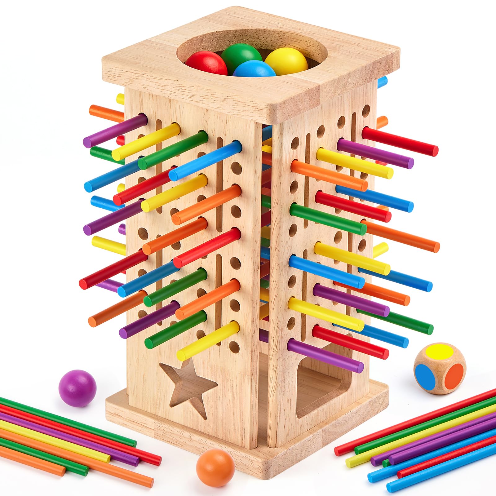 WhimsiPlay Montessori wooden board game kit for family play and learning