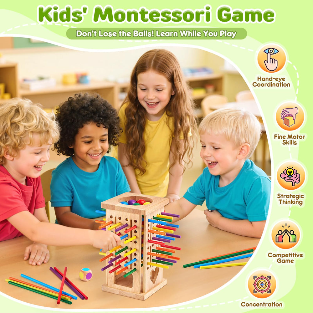 WhimsiPlay wooden tower centerpiece for stable game setup on tabletop