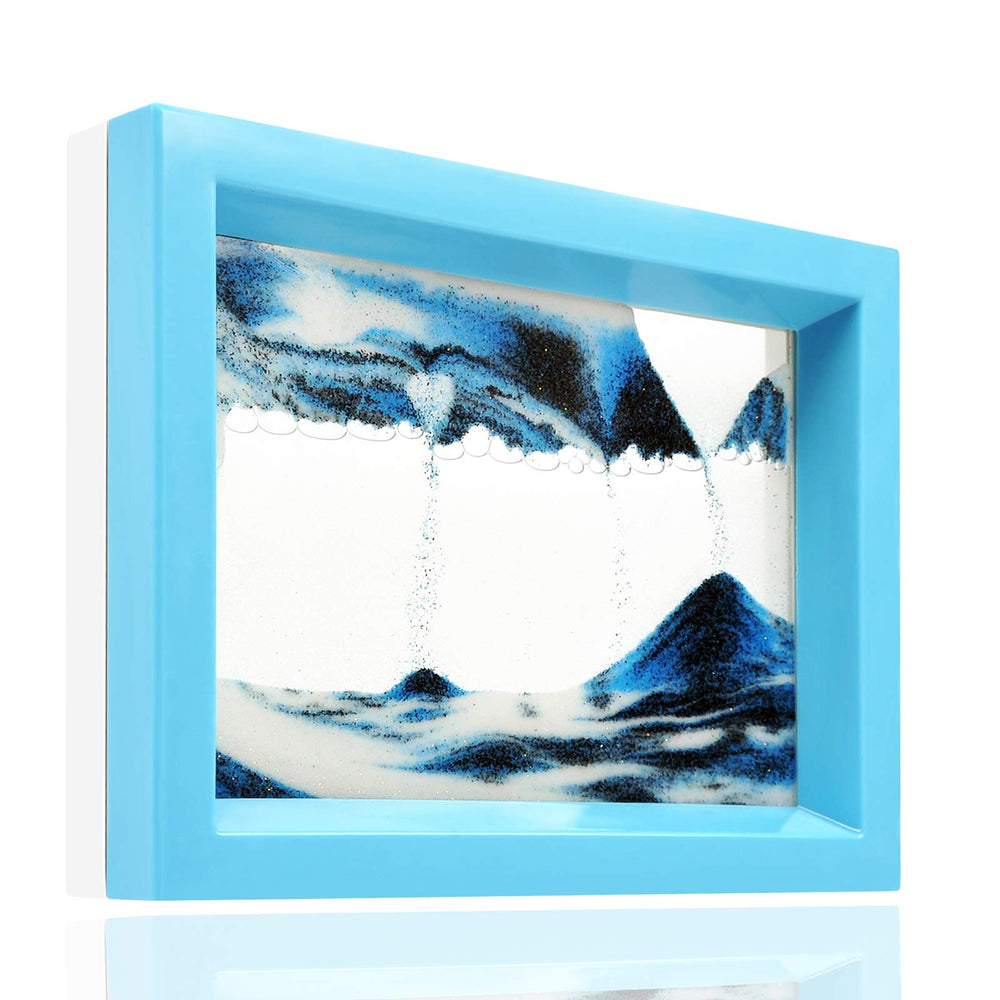 Whimsyyy Moving Sand Art Ocean Heart Blue offers calming desk visuals for focus.