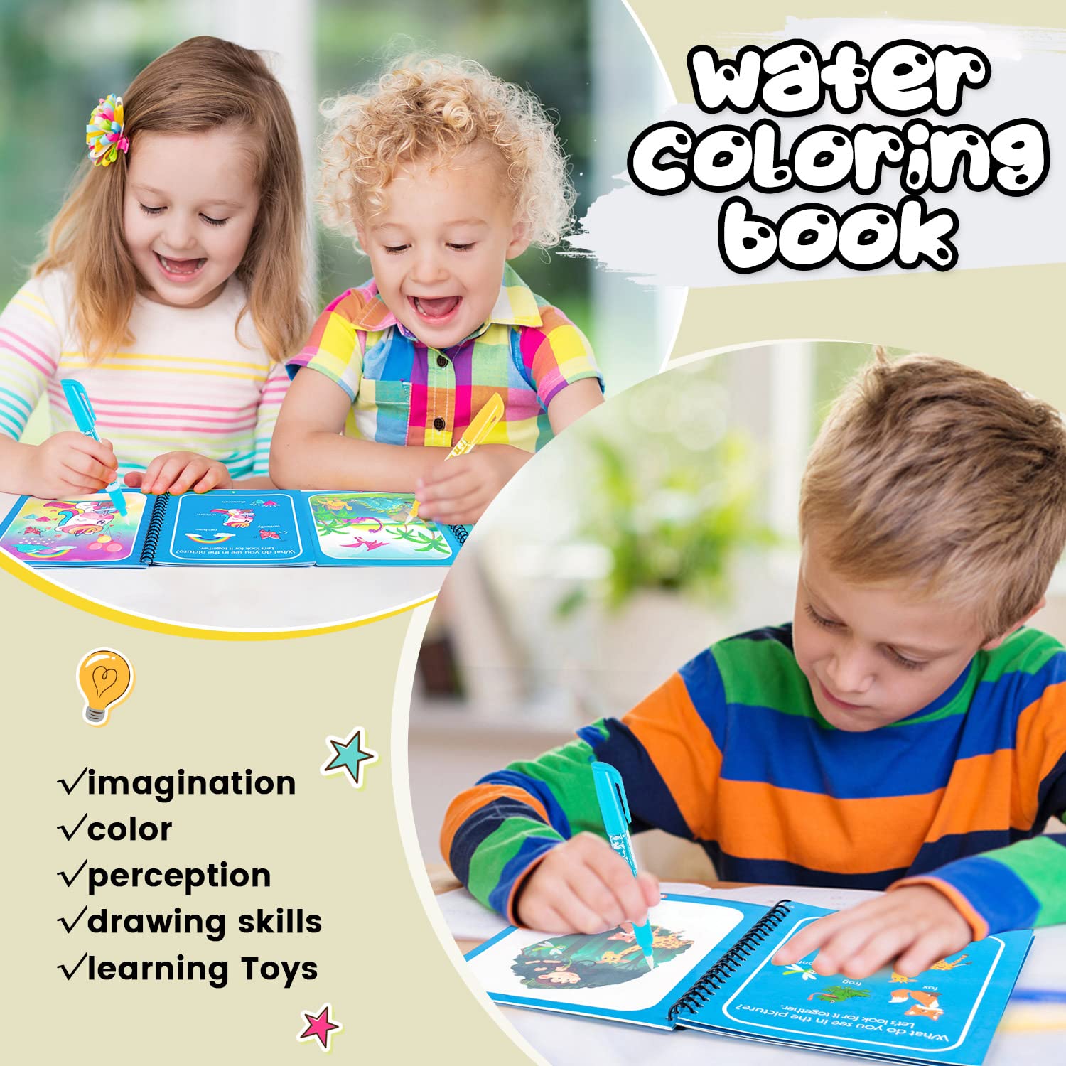 WhistenFla water color book ocean for vibrant on-the-go coloring