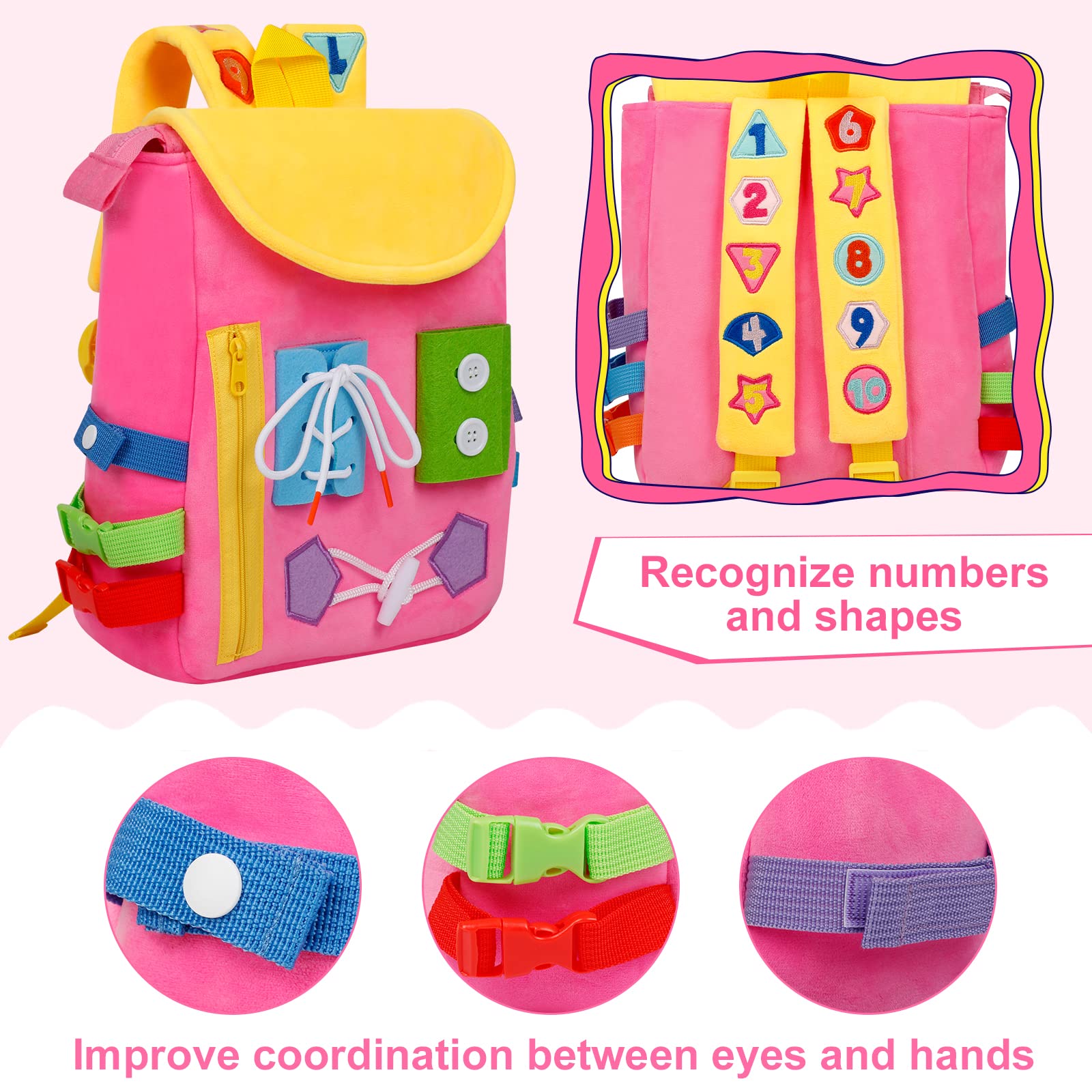 WHITE DOLPHIN TOYS Busy Board has a large capacity for daily essentials.