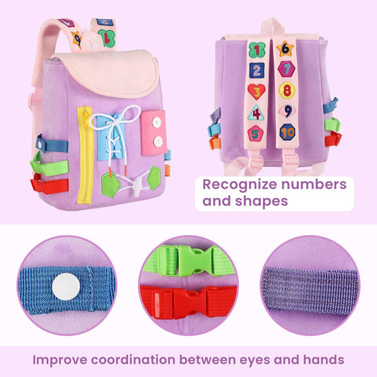 WHITE DOLPHIN TOYS Busy Board Learning Activities with tactile toys for exploration