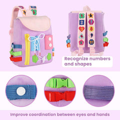 WHITE DOLPHIN TOYS Busy Board Learning Activities with tactile toys for exploration