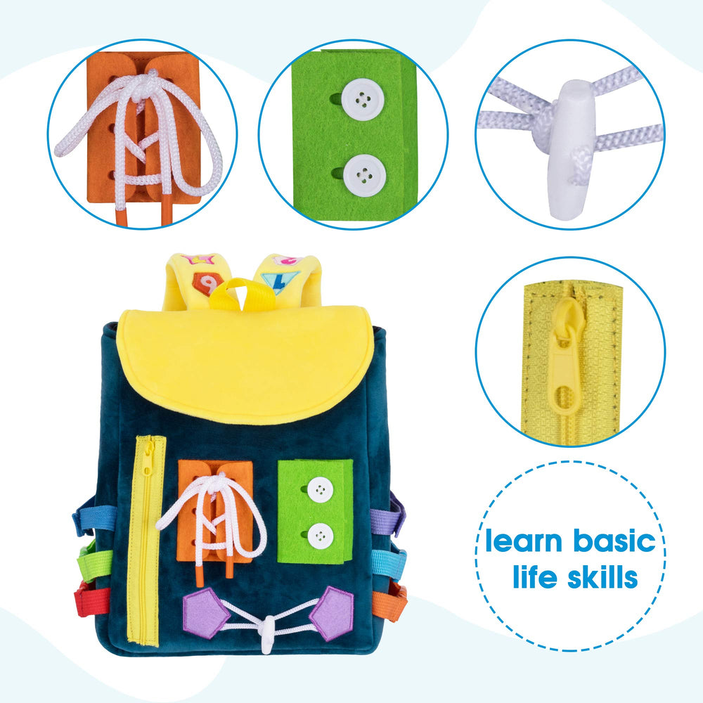 White Dolphin Toys Busy Board with numbers and shapes for early math exploration
