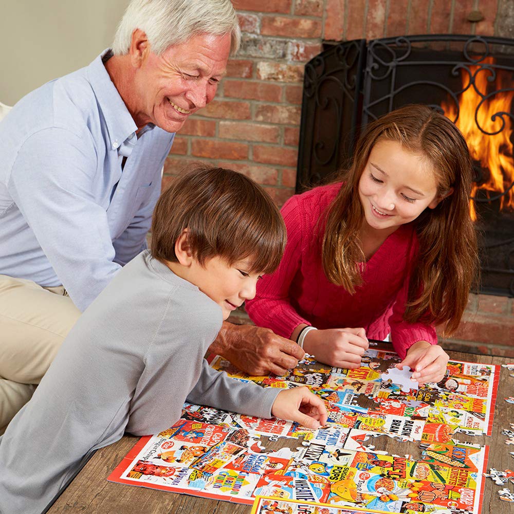 White Mountain American-made puzzle with happiness guarantee for family puzzle nights