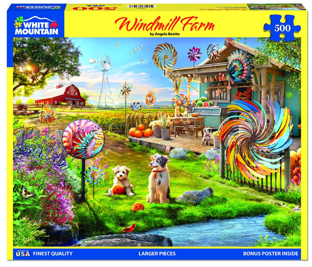 White Mountain Country Barn puzzle in fall colors for cozy evenings.