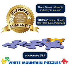 White Mountain Finished Size 24x30 preview shows large, satisfying completed puzzle.