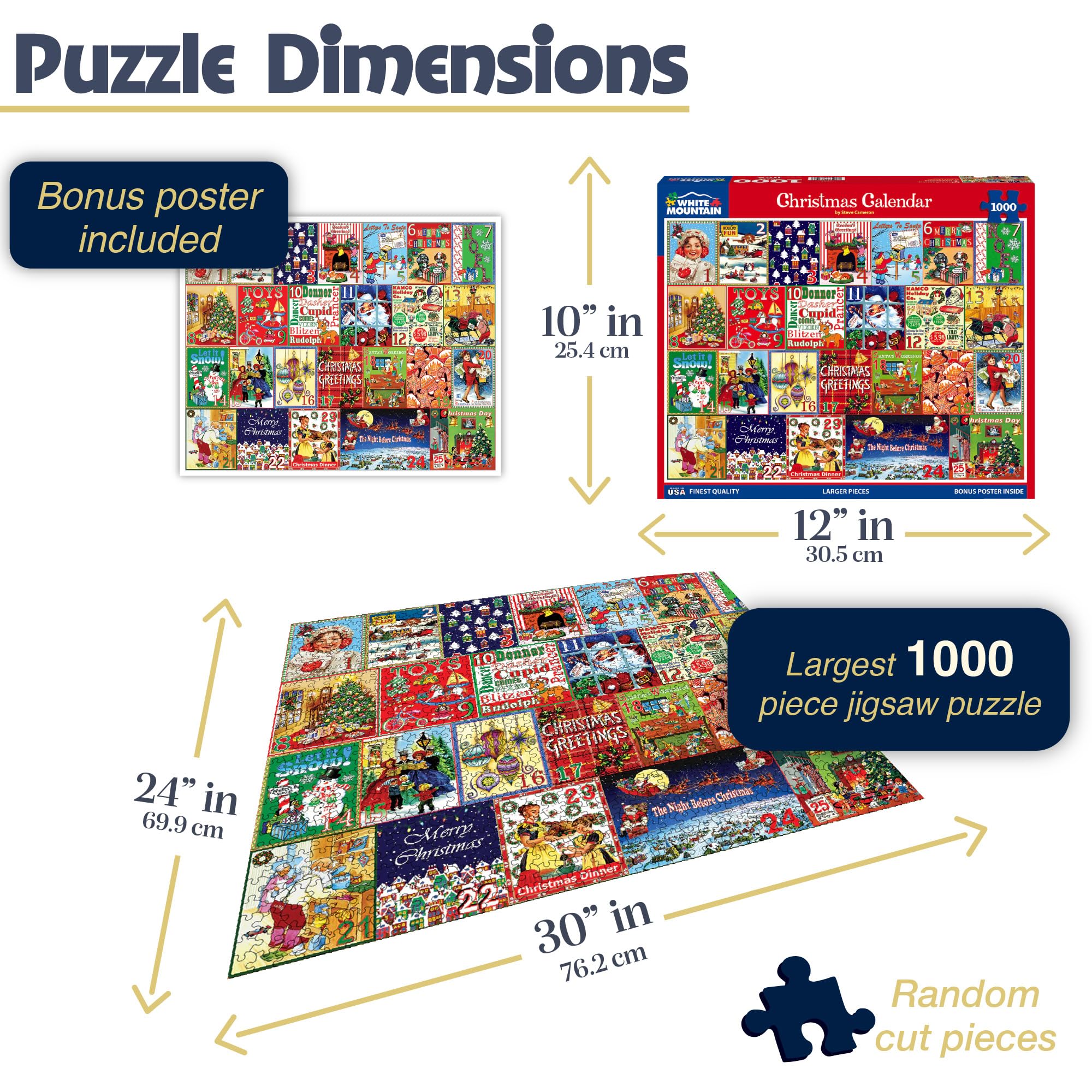 White Mountain Steve Cameron art puzzle featuring nostalgic collage style for warm memories
