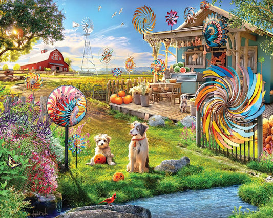 White Mountain Windmill Farm puzzle with large pieces for easier family assembly.