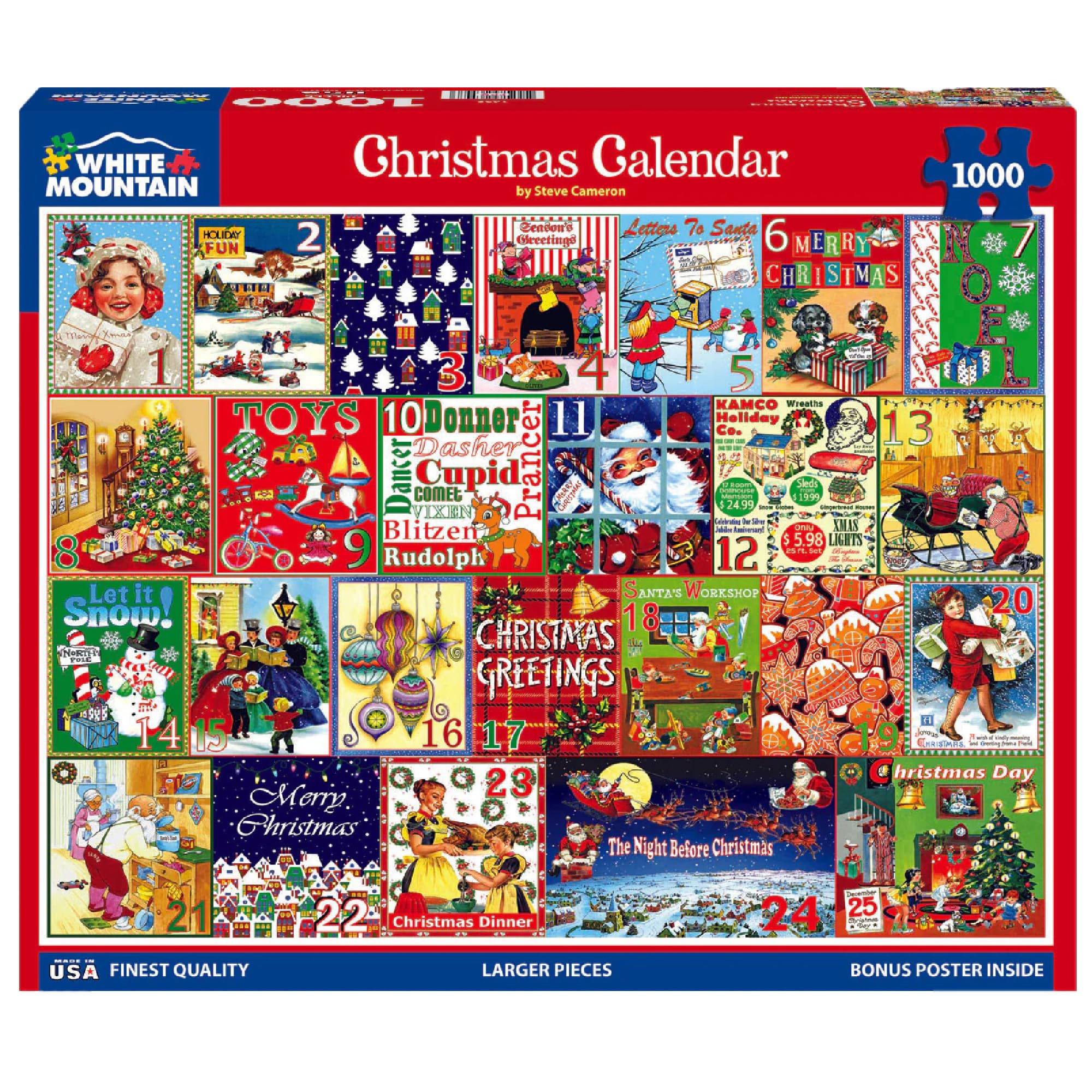 White Mountain winter Christmas puzzle 1000-piece ideal for cozy family evenings