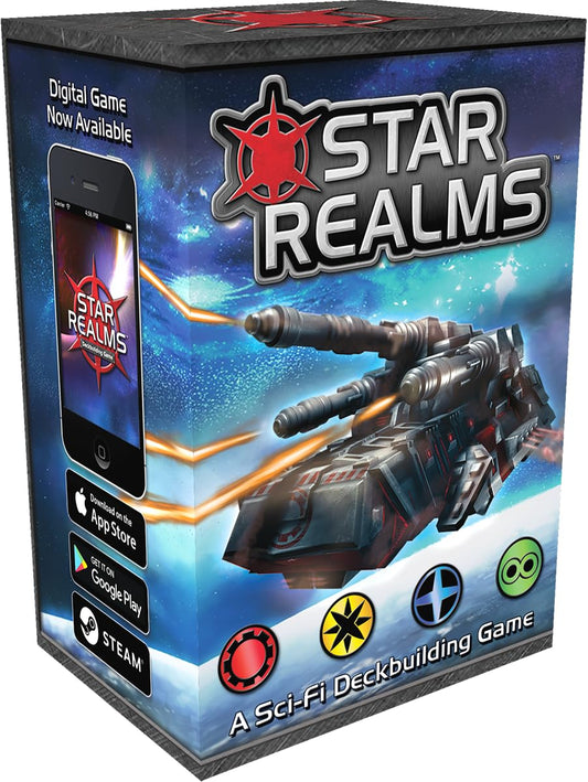 White Wizard Games Star Realms ship card shows fast space battles in vivid art