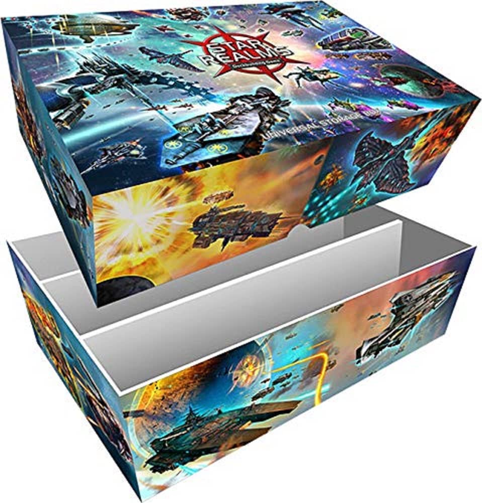 White Wizard Games Star Realms storage box top view highlights durable build for organized play.