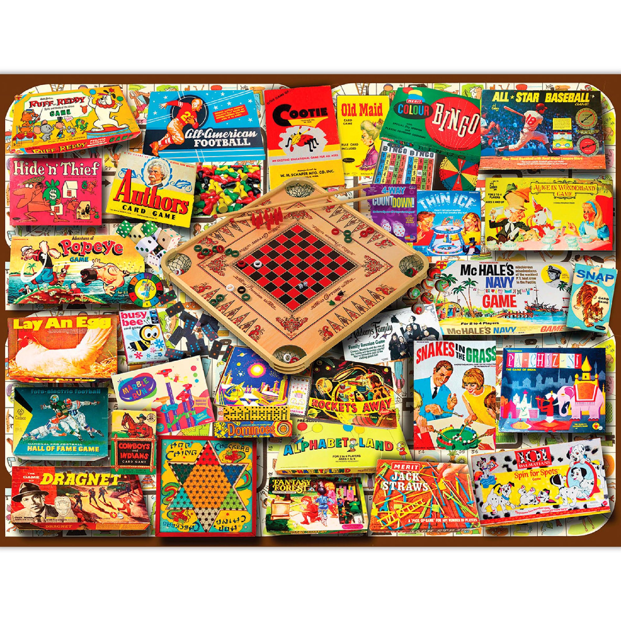 White Mountain Classic Games 500pc puzzle box for family fun