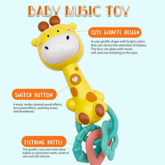 WHNKFB Giraffe teether with soft rubber ears for safe chewing