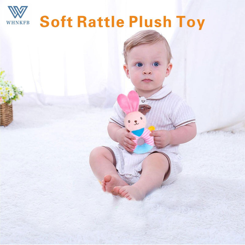 WHNKFB teether-friendly fabric soothes gums during mouthing.