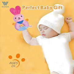 WHNKFB travel-friendly bunny fits in a diaper bag for on-the-go play.