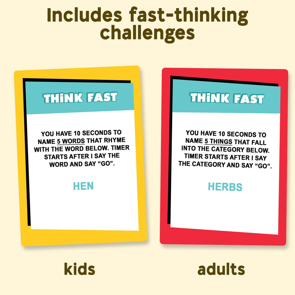 WHO KNOWS MORE? Kids or Adults scorepad ready for quick rounds