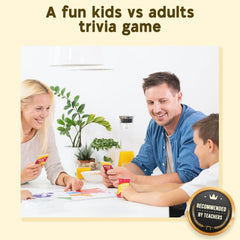 WHO KNOWS MORE? Kids or Adults teams split visual promotes lively competition