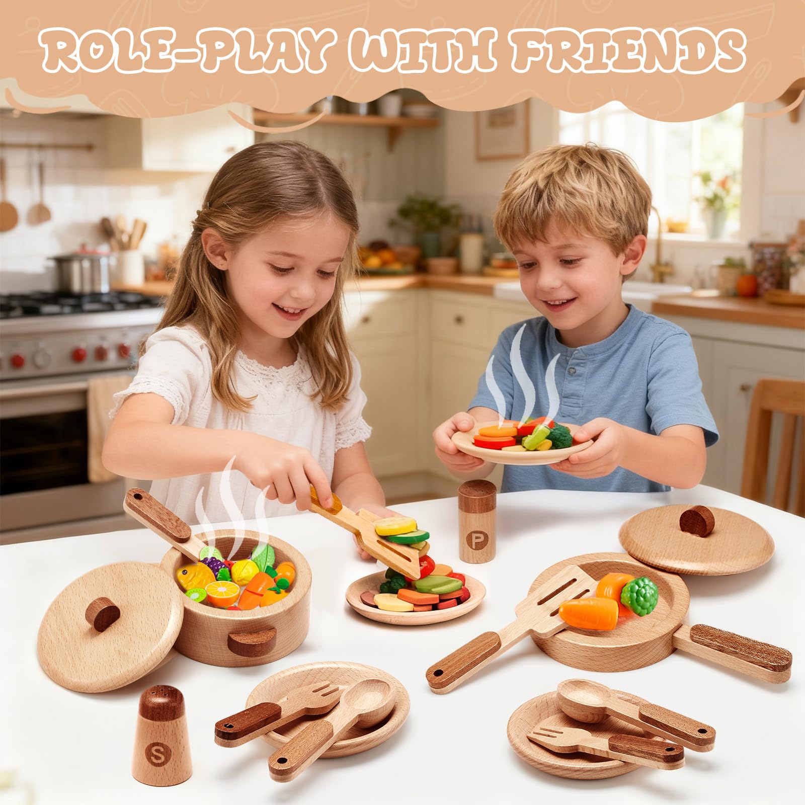 WHOHOLL gift-box packaging for a kid's kitchen playset