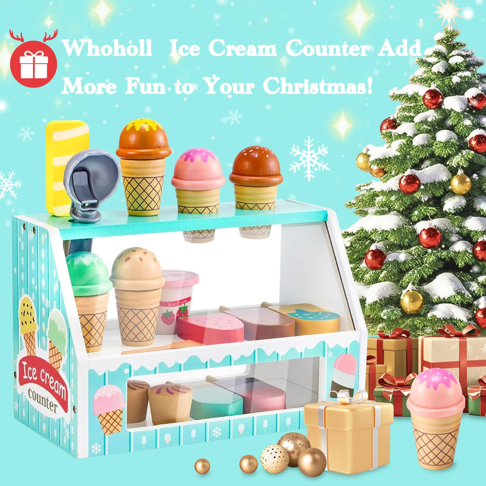 WHOHOLL wooden ice cream bars engage tactile exploration and color recognition