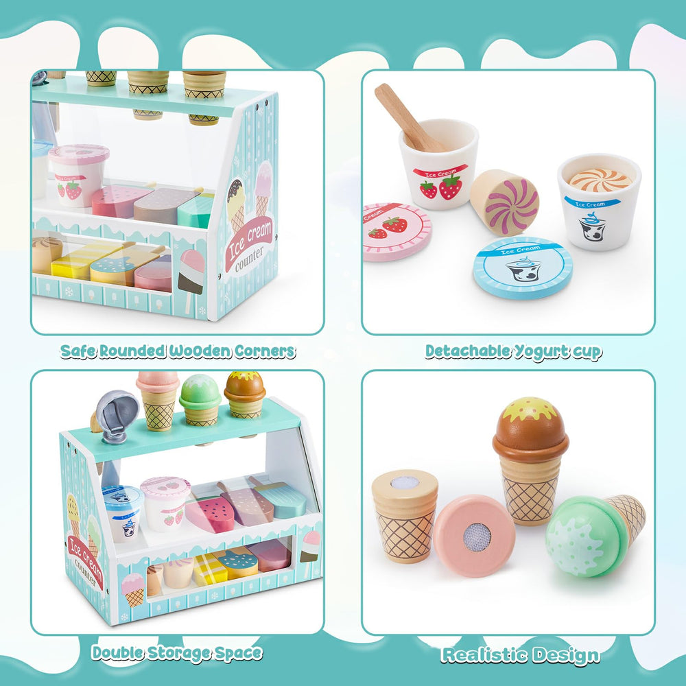 WHOHOLL wooden scoops help kids practice scooping flavors with care