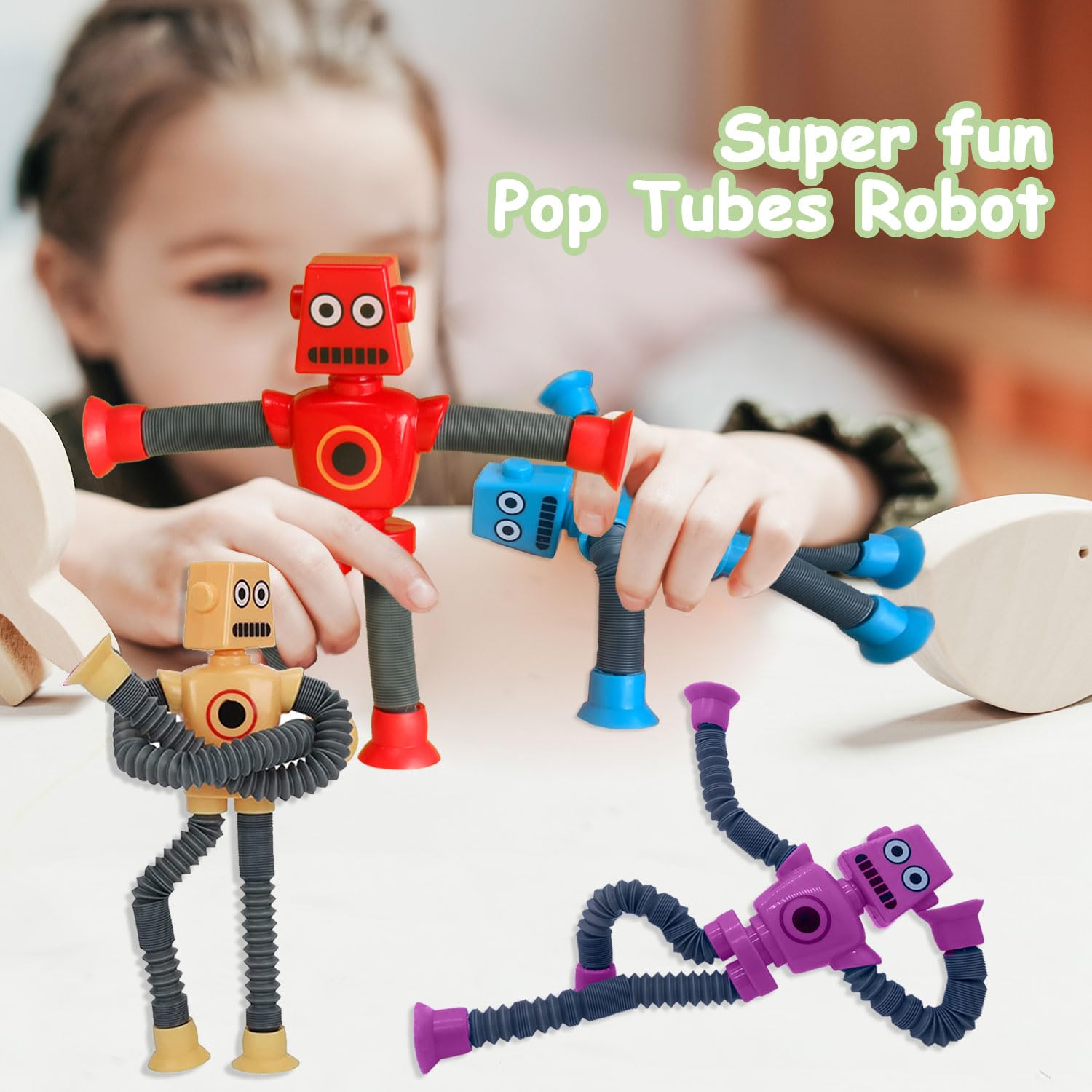 Whongkidz Pop Tubes Robot builds fine motor through popping and twisting