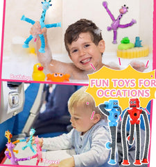Whongkidz Pop Tubes Robot with suction cups enables versatile sticking