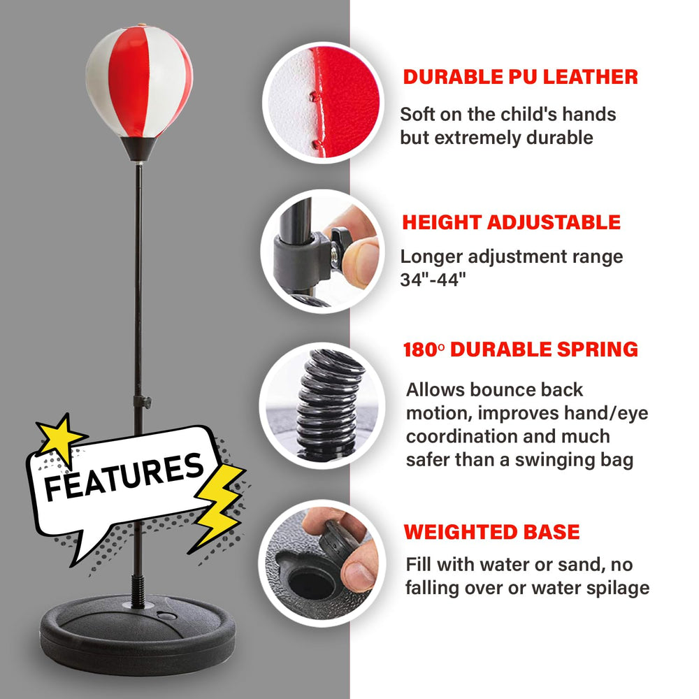 Whoobli adjustable-height stand from 34 to 44 inches grows with kids.