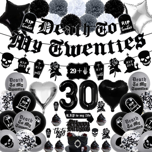 WHYMEO Death to My Twenties banner for a bold milestone party