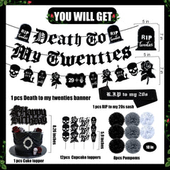 WHYMEO Tombstone Coffin Garland adds dramatic mood for photos